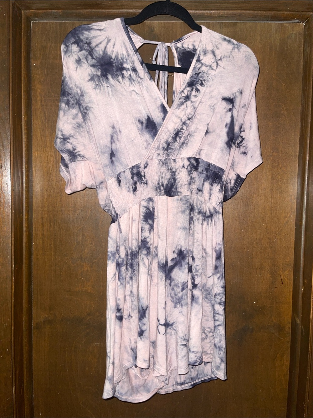 VENUS Pink and Charcoal Tie-Dye Romper